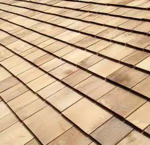 A cedar shake roof being installed on a commercial building by Trusted Roofers Toronto